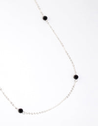 Silver Facet Bead Long Necklace - link has visual effect only