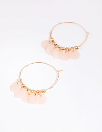 Gold Disc Charm Hoop Earrings - link has visual effect only