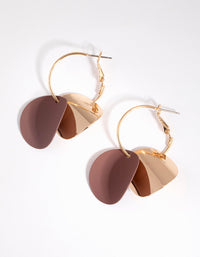 Matte Brown Curved Hoop Earrings - link has visual effect only