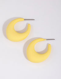 Matte Yellow Long Hoop Earrings - link has visual effect only