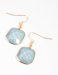 Blue Faceted Stone Drop Earrings - link has visual effect only