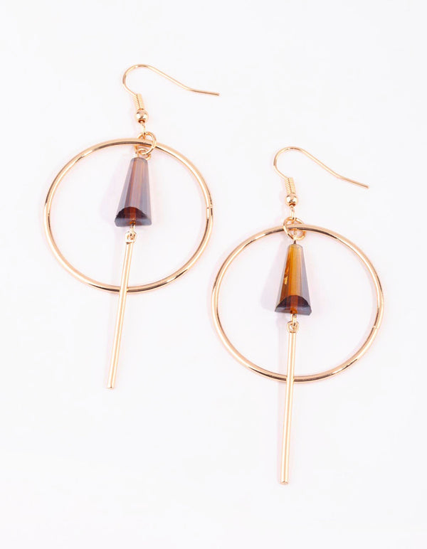 Brown Beaded Earrings