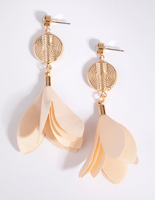 Cream Petal Drop Earrings