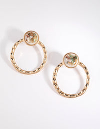 Gold Beaten Open Disc Stud Earrings - link has visual effect only
