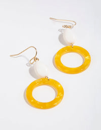 Yellow Doughnut Drop Earrings - link has visual effect only