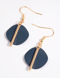 Matte Navy Coin Drop Earrings - link has visual effect only