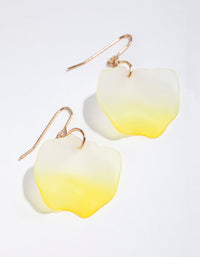 Yellow Tie Dye Frosted Petal Earrings - link has visual effect only