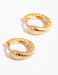 Gold Plated Sterling Silver Snake Huggie Earrings - link has visual effect only