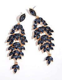 Gold Navette Stone Drop Earrings - link has visual effect only