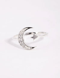 Sterling Silver Moon and Star Ring - link has visual effect only