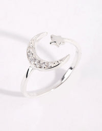 Sterling Silver Moon and Star Ring - link has visual effect only