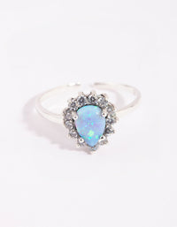 Sterling Silver Teardrop Opal Ring - link has visual effect only