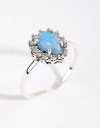 Sterling Silver Teardrop Opal Ring - link has visual effect only