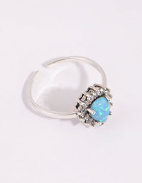 Sterling Silver Teardrop Opal Ring - link has visual effect only