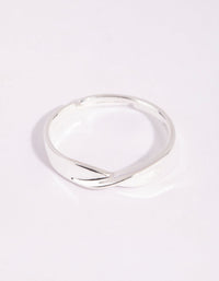 Sterling Silver Statement Twist Band Ring - link has visual effect only