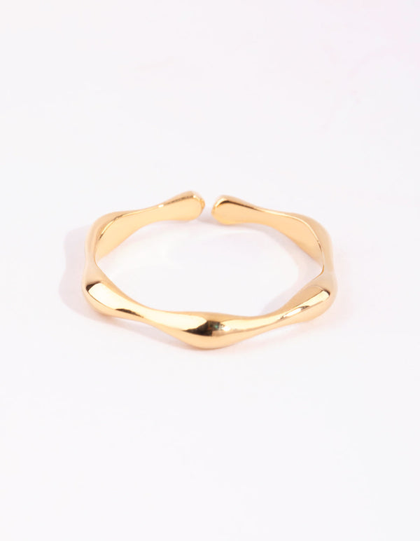 Gold Plated Sterling Silver Bamboo Ring