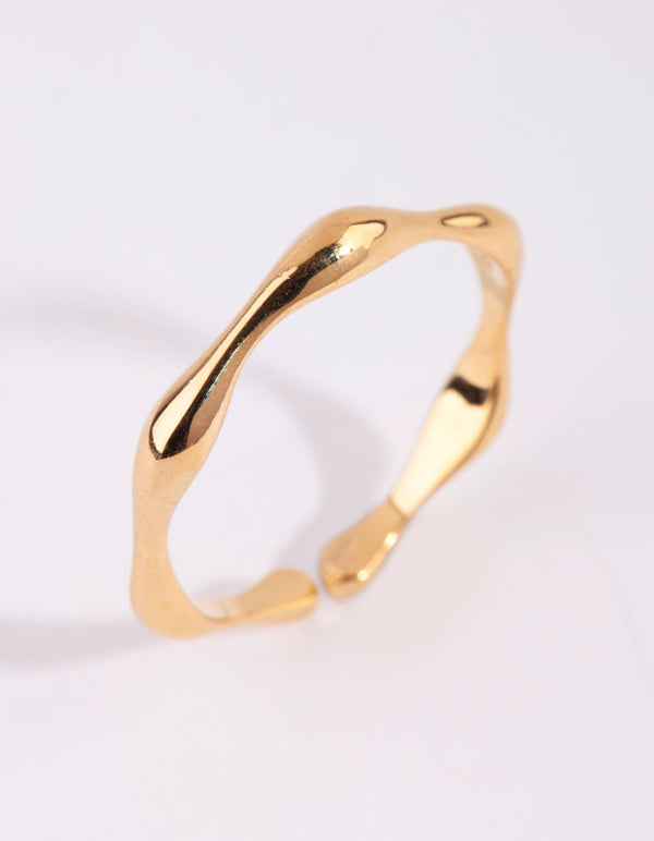Gold Plated Sterling Silver Bamboo Ring