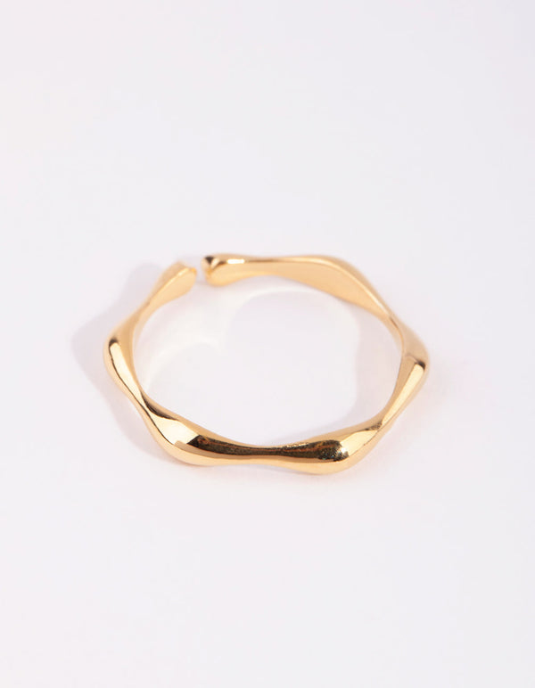 Gold Plated Sterling Silver Bamboo Ring