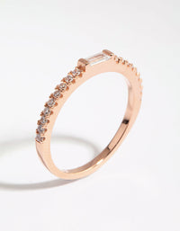Rose Gold Plated Sterling Silver Baguette Ring - link has visual effect only