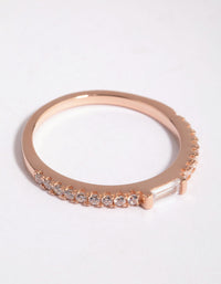 Rose Gold Plated Sterling Silver Baguette Ring - link has visual effect only