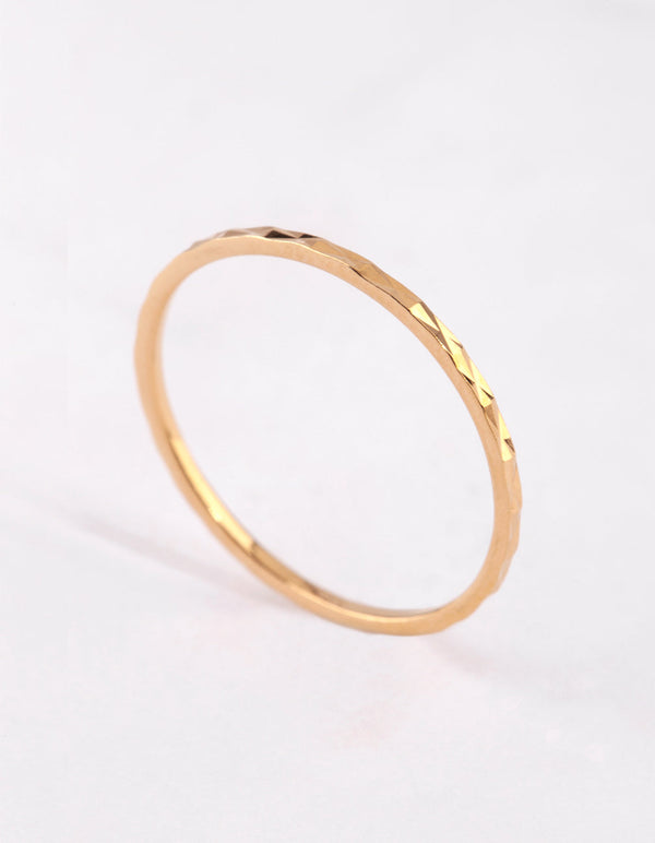 Gold Plated Sterling Siler Diamond Cut Ring
