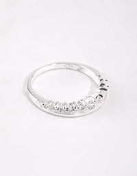 Sterling Silver Diamante Row Ring - link has visual effect only