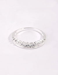 Sterling Silver Diamante Row Ring - link has visual effect only
