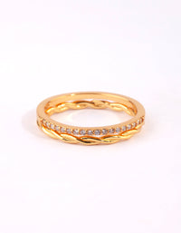 Gold Twisted Diamante Ring Pack - link has visual effect only