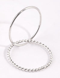Sterling Silver Twisted Ring Set - link has visual effect only