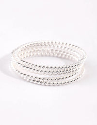 Sterling Silver Diamond Cut Band Ring - link has visual effect only