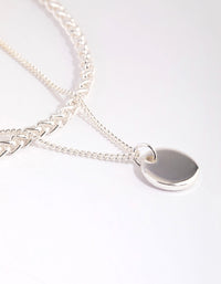 Silver Mesh Chain Disc Layered Necklace - link has visual effect only