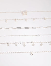Silver Star and Pearl Choker Necklace Pack - link has visual effect only