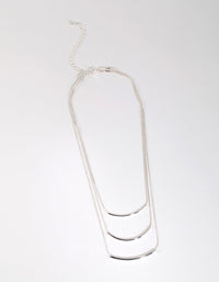 Silver Fine Plain Layered Necklace - link has visual effect only