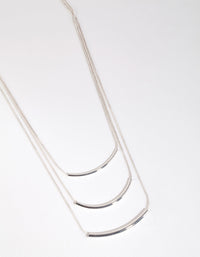 Silver Fine Plain Layered Necklace - link has visual effect only