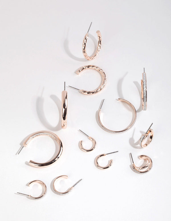 Rose Gold Glitter Paper Earring Pack