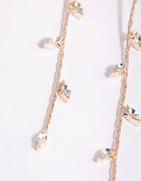 Rose Gold Diamante Leaf Drop Earrings - link has visual effect only