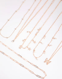 Rose Gold Star and Pearl Choker Necklace Pack - link has visual effect only
