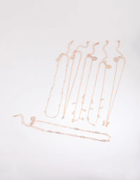 Rose Gold Star and Pearl Choker Necklace Pack - link has visual effect only