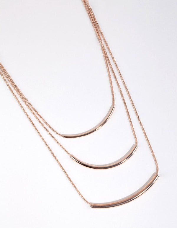 Rose Gold Fine Layered Necklace