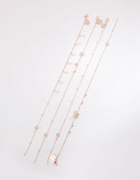 Rose Gold Butterfly Jingle Bracelet and Anklet Pack - link has visual effect only