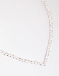Silver Cubic Zirconia Cupchain Point Necklace - link has visual effect only
