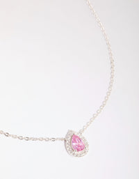 Silver Teardrop Cubic Zirconia Necklace - link has visual effect only