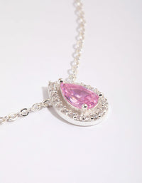 Silver Teardrop Cubic Zirconia Necklace - link has visual effect only
