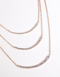 Rose Gold Triple Smile Layered Necklace - link has visual effect only