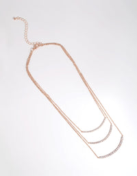 Rose Gold Triple Smile Layered Necklace - link has visual effect only