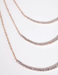 Rose Gold Triple Smile Layered Necklace - link has visual effect only