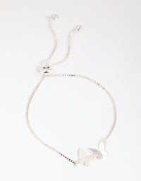 Silver Cubic Zirconia Double Butterfly Toggle Bracelet - link has visual effect only