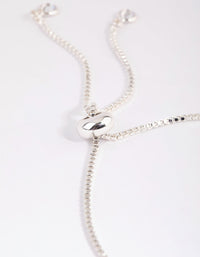 Silver Cubic Zirconia Double Butterfly Toggle Bracelet - link has visual effect only