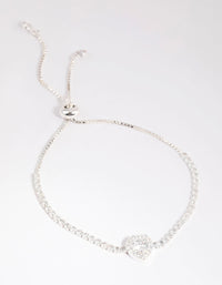 Silver Cubic Zirconia Heart Toggle Bracelet - link has visual effect only