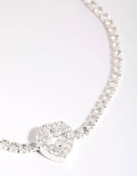 Silver Cubic Zirconia Heart Toggle Bracelet - link has visual effect only